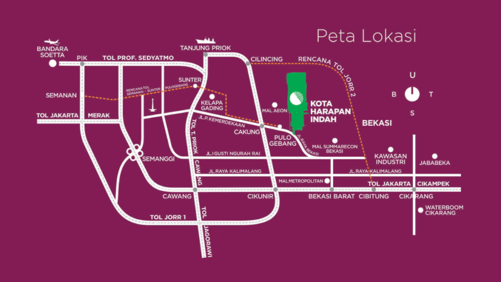 rute lavesh kota harapan indah bekasi